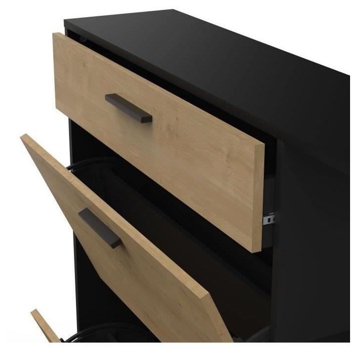 DEMEYERE Meuble a chaussures COBBLER - 12 Paires - Décor Chene - 2 Ab