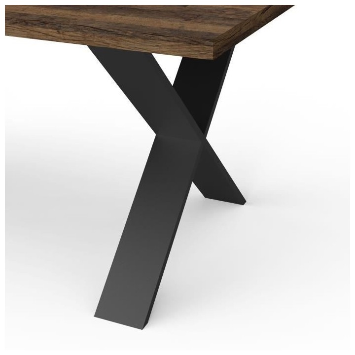 Table - MONACO - Rectangulaire - Décor mélamine chene saloon et noir