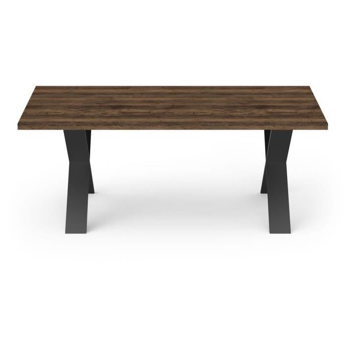 Table - MONACO - Rectangulaire - Décor mélamine chene saloon et noir