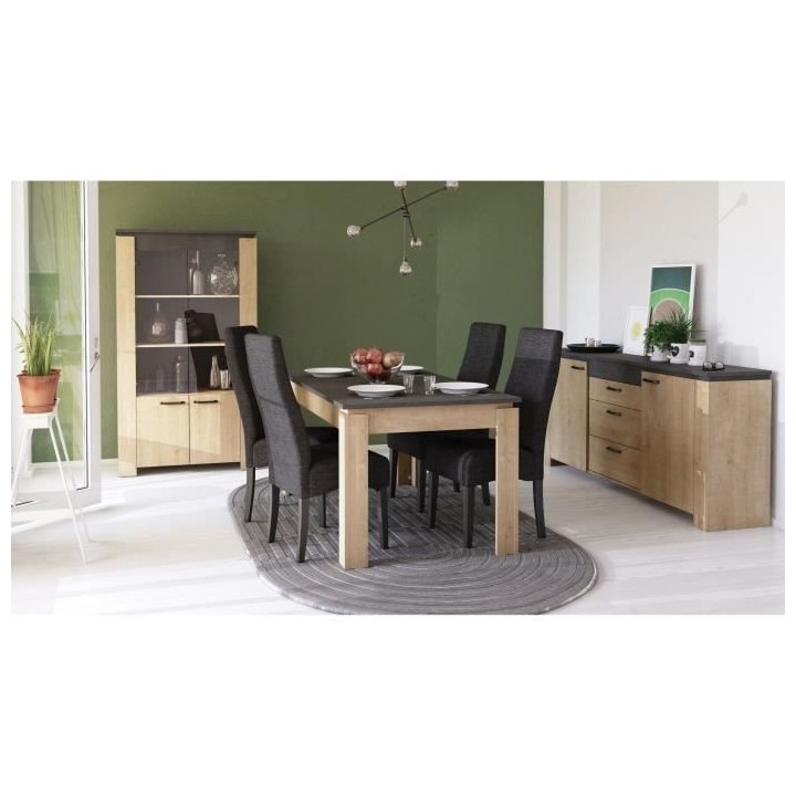 Table a manger seule AUSTIN - 6 personnes - Décor chene Hamilton et S