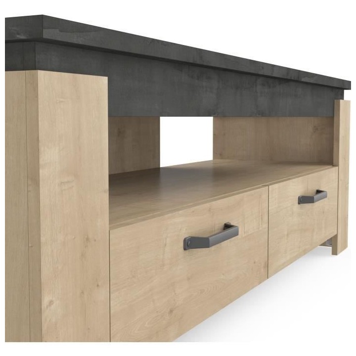 Meuble TV AUSTIN - Taille écran max 55' (140 cm) - Décor chene Hamil