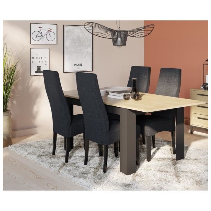 Table extensible - CRAFT - Rectangulaire - Décor mélamine chene hami