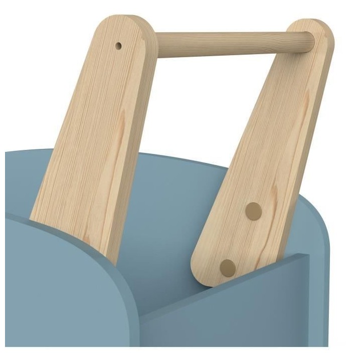 Chariot de rangement a roulettes - FIRMIANA - Style scandinave - Bleu