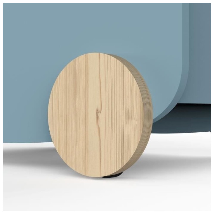 Chariot de rangement a roulettes - FIRMIANA - Style scandinave - Bleu