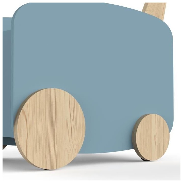 Chariot de rangement a roulettes - FIRMIANA - Style scandinave - Bleu
