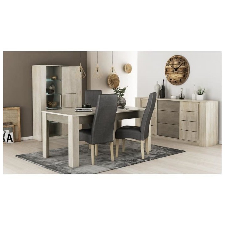 Enfilade ANTIBES 2 portes coulissantes + 3 tiroirs - Décor chene cham