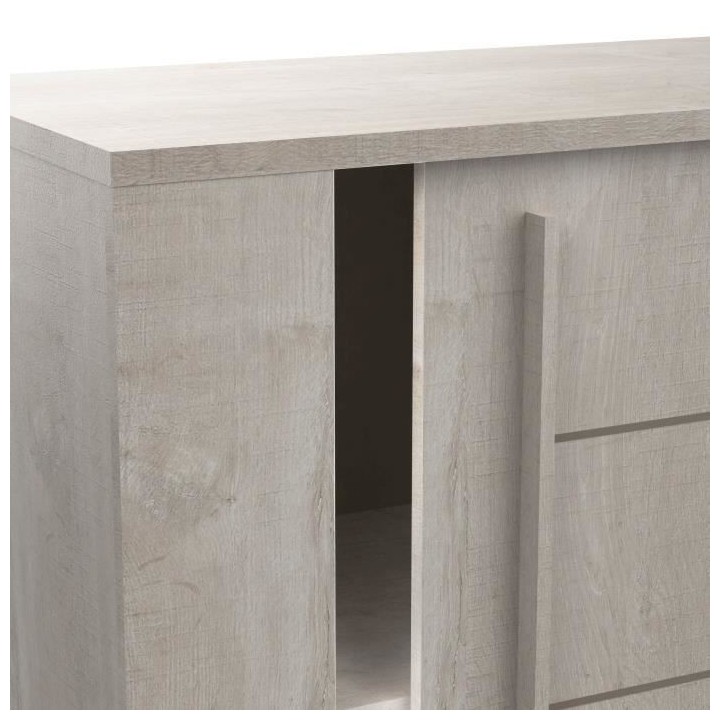 Enfilade ANTIBES 2 portes coulissantes + 3 tiroirs - Décor chene cham