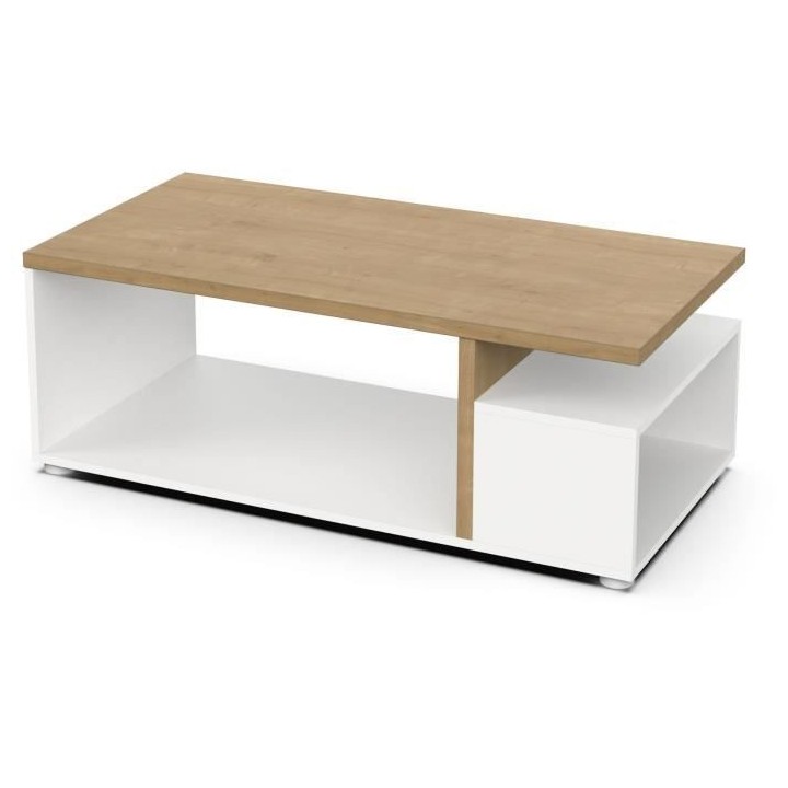 Table basse rectangulaire ACCESS - 3 Niches - Décor chene Hamilton et