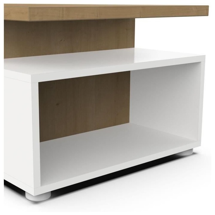 Table basse rectangulaire ACCESS - 3 Niches - Décor chene Hamilton et