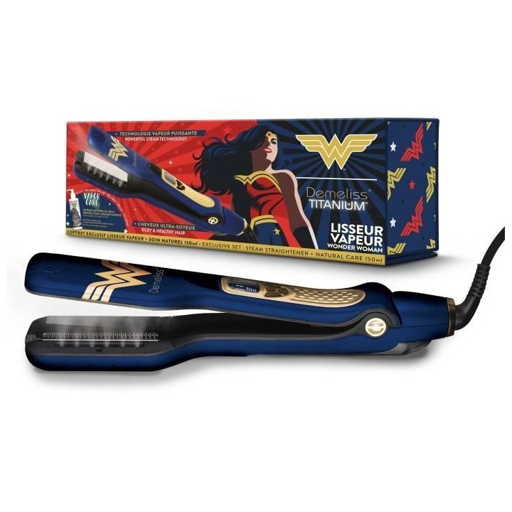 Lisseur vapeur DEMELISS - design exclusif wonder woman - 150°c a 230