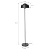 INTERNATIONAL DESIGN Lampadaire dome en métal - Noir - 29x160 cm