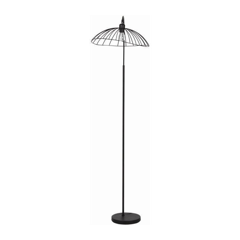 INTERNATIONAL DESIGN Lampadaire étoile - Métal et abat jour armaturée - 63 x 56 x 172 cm - Noir