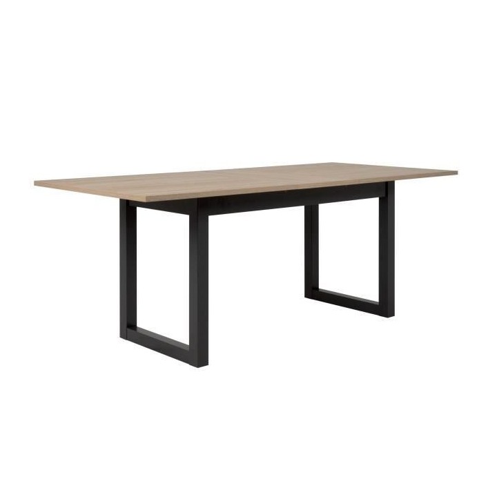 Table a manger extensible - Décor chene sonoma et anthracite - 160-20