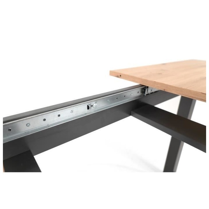 Table a manger extensible - Décor chene sonoma et anthracite - 160-20