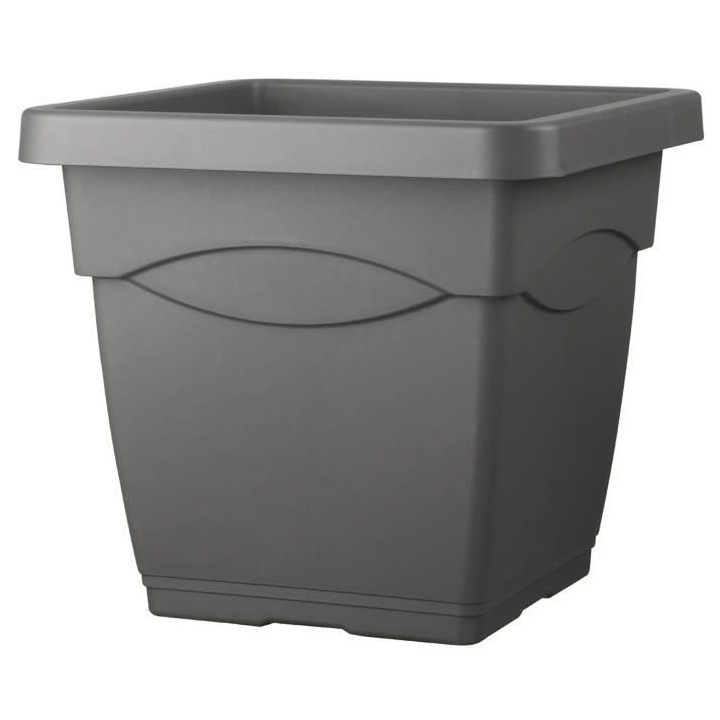 DEROMA Pot de fleurs carré Day R anthracite - Coloris gris anthracite