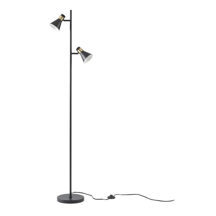 INTERNATIONAL DESIGN Lampadaire lampion a 2 tetes en métal - 23x23x16