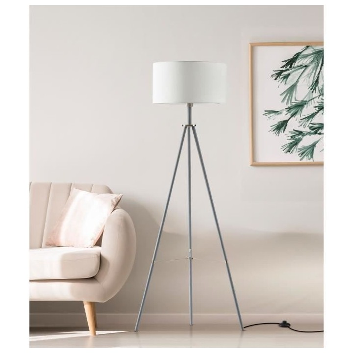 INTERNATIONAL DESIGN Lampadaire miller - Abat jour tissu pietement mé