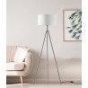 INTERNATIONAL DESIGN Lampadaire miller - Abat jour tissu pietement métal gris