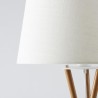 INTERNATIONAL DESIGN Lampadaire Maud tripode - Tissu pied bois - Blanc