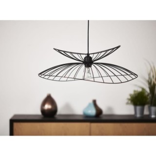 Suspension filaire double abat-jour - Métal - Ø55cm - Noir