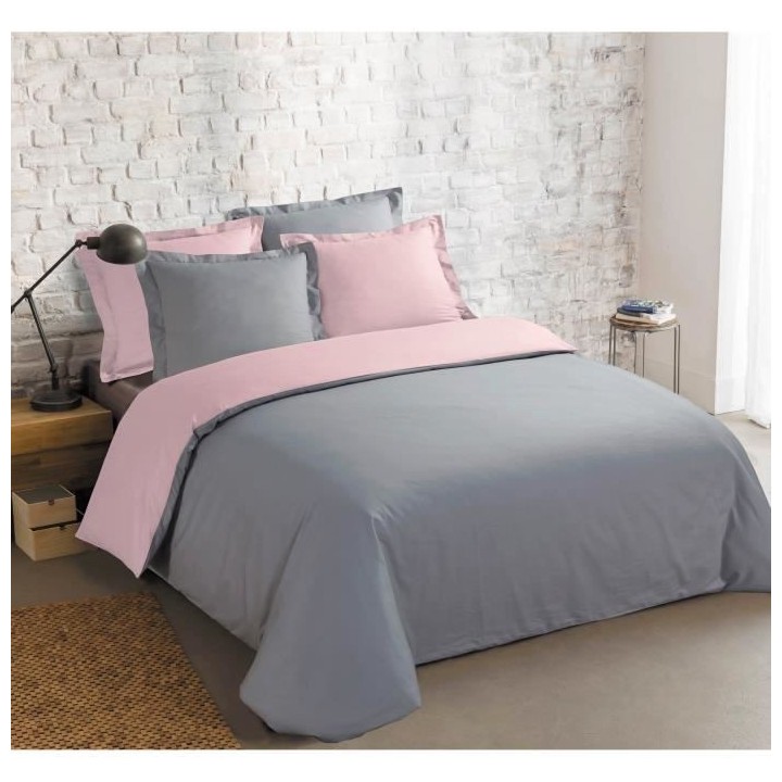 VISION - Bicolore - Housse de couette Réversible 240x220cm avec 2 tai