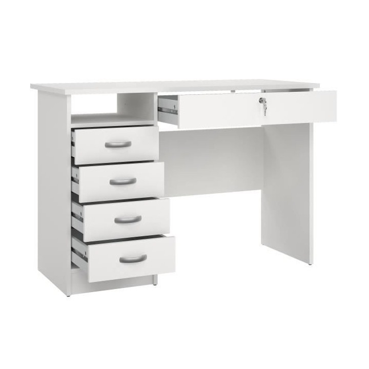 Bureau Student - Panneaux de particules - Blanc - L 109,3 x P 48,5 x H