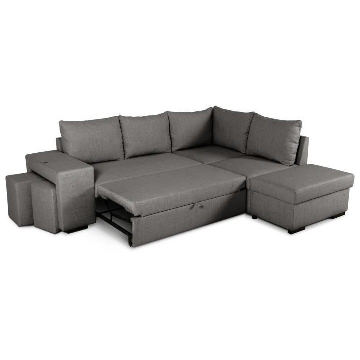 Canapé d'angle convertible réversible 4 places MITCHELL - Tissu Anth