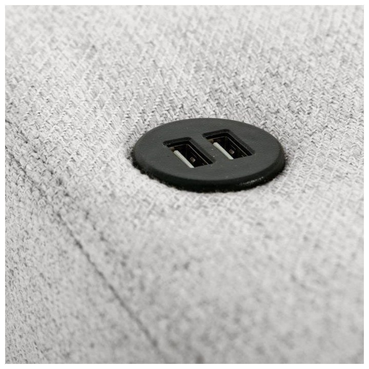 Canapé d'angle convertible réversible 4 places MITCHELL - Tissu Gris