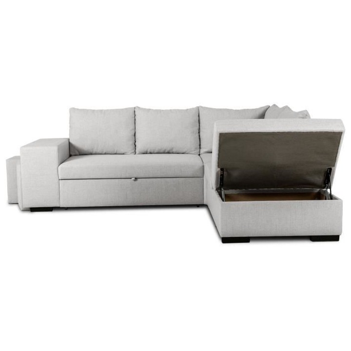 Canapé d'angle convertible réversible 4 places MITCHELL - Tissu Gris