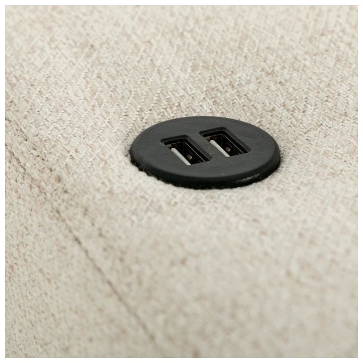 Canapé d'angle convertible réversible 4 places MITCHELL - Tissu Beig