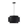 Suspension double SHIRA 3 en tissu - Cylindrique - Noir et doré - 40 x 25 cm