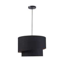 Suspension double asymétrique Shira 2 - 40 x 25cm - Noir et doré - ID