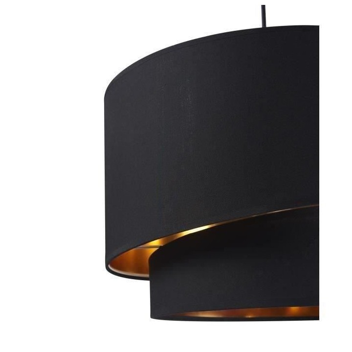 Suspension double asymétrique Shira 2 - 40 x 25cm - Noir et doré - I