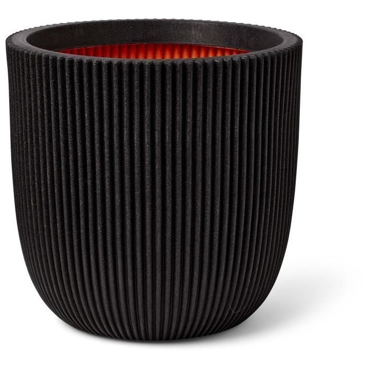 Pot de fleur boule - CAPI EUROPE - GROOVE NL - 43 x 41 cm - Noir