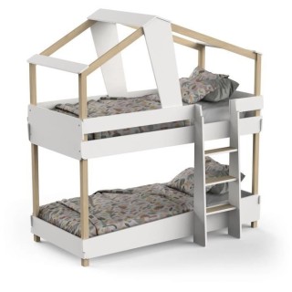 DEMEYERE Lits superposés TIMBER - 90 x 200 cm - Sommier a lattes - D