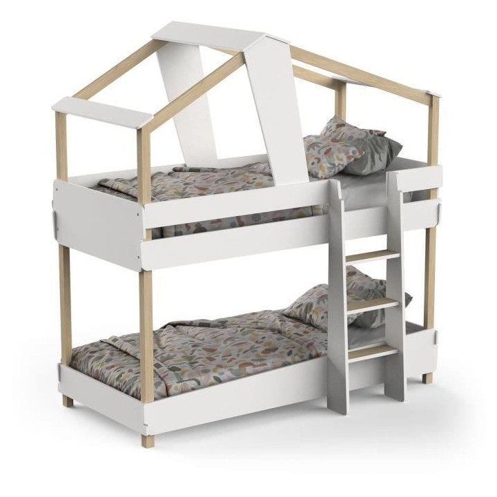 DEMEYERE Lits superposés TIMBER - 90 x 200 cm - Sommier a lattes - D