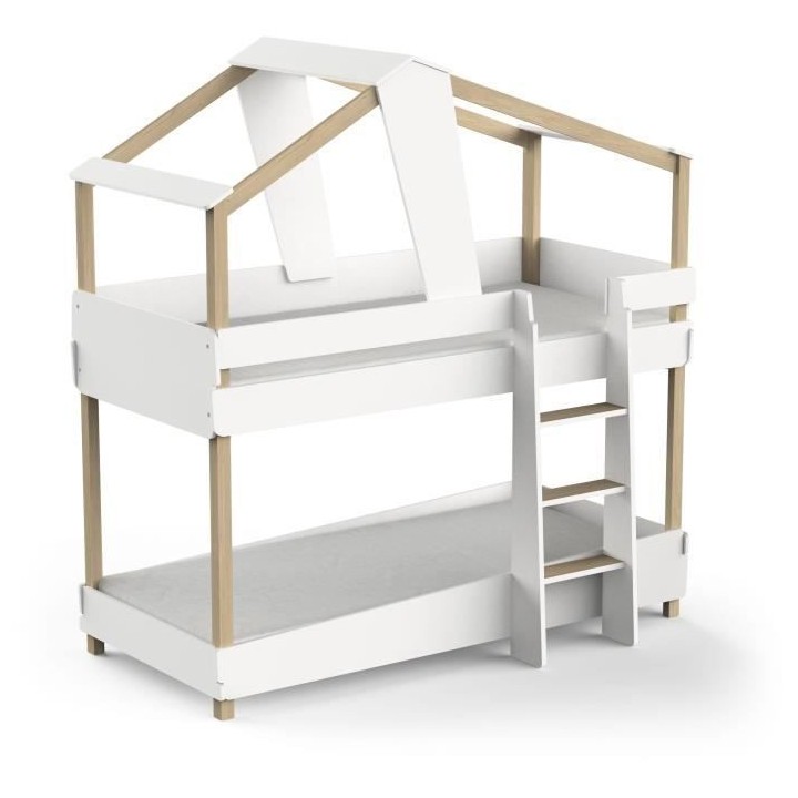 DEMEYERE Lits superposés TIMBER - 90 x 200 cm - Sommier a lattes - D