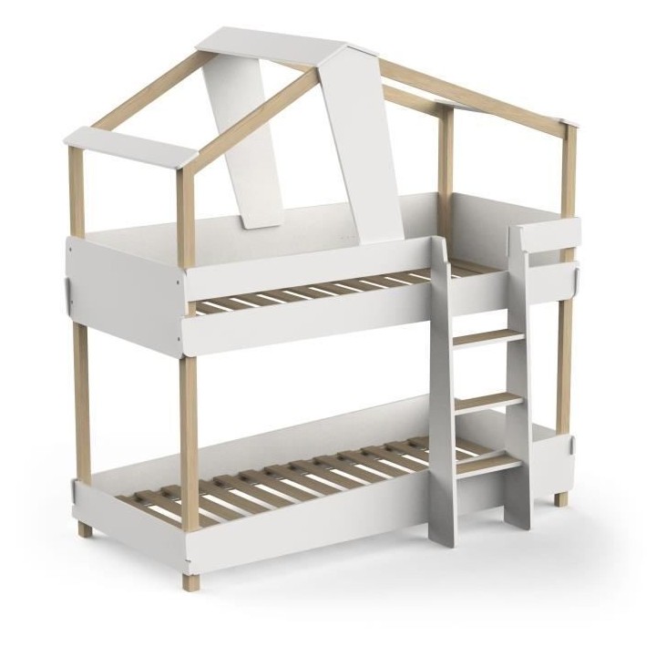 DEMEYERE Lits superposés TIMBER - 90 x 200 cm - Sommier a lattes - D