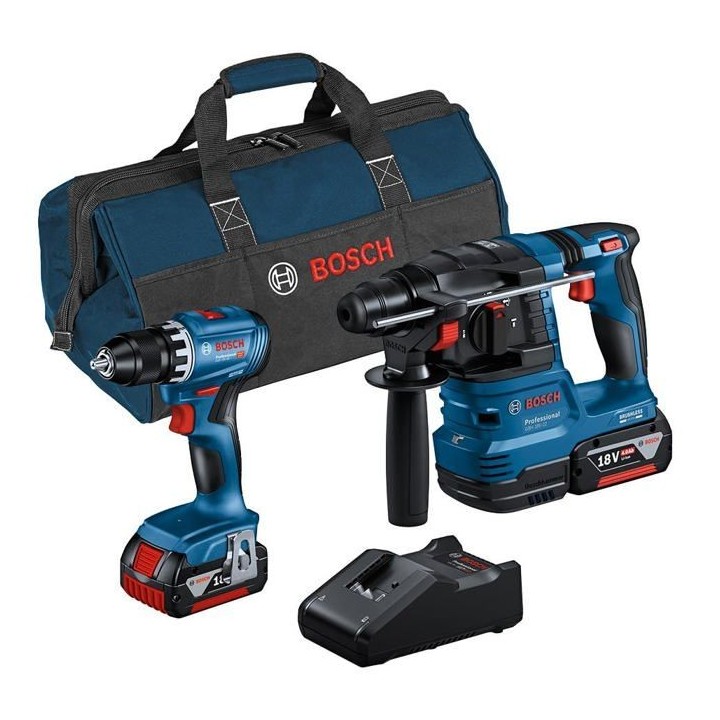 Combo-kit - BOSCH - GSR 18V-45 + GBH 18V-22 - Batterie 4,0 Ah - Perceu
