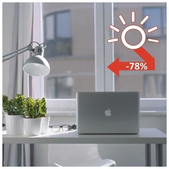 Film Adhésif pour Vitrage - EASY PROTEC - 100 x 90 cm - Anti Chaleur