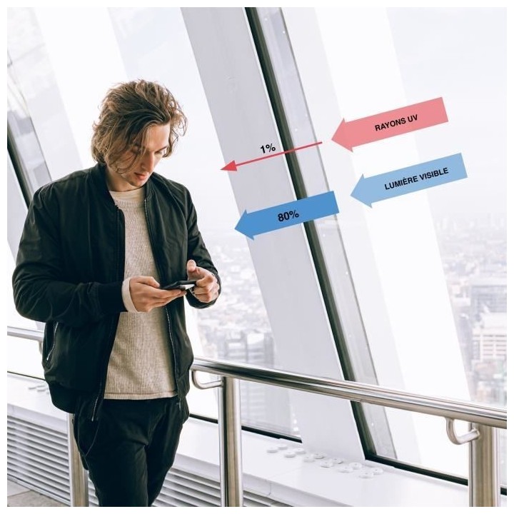 Film Adhésif pour Vitrage - EASY PROTEC - 100 x 90 cm - Anti Chaleur