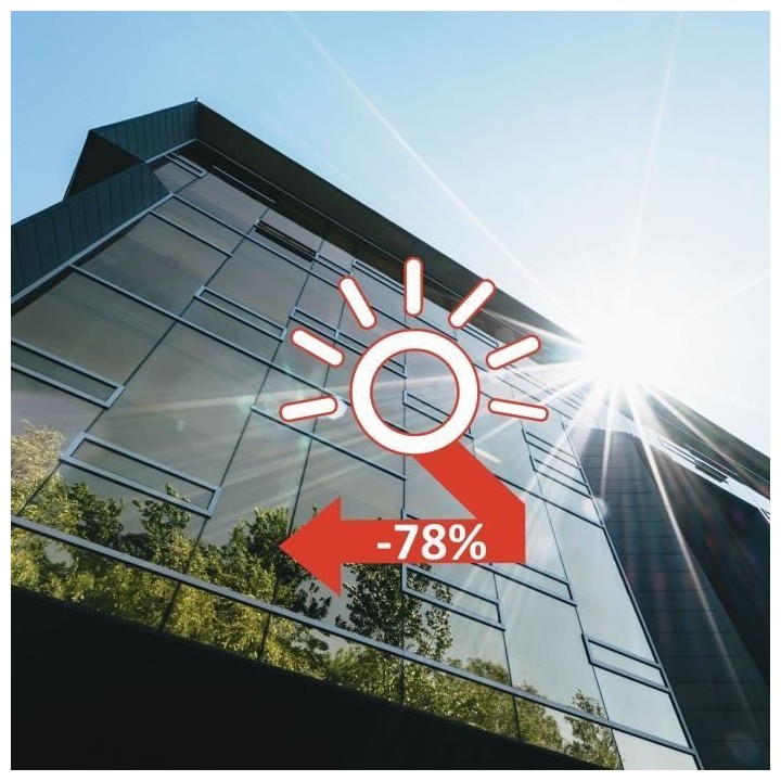 Film Adhésif pour Vitrage - EASY PROTEC - 100 x 90 cm - Anti Chaleur