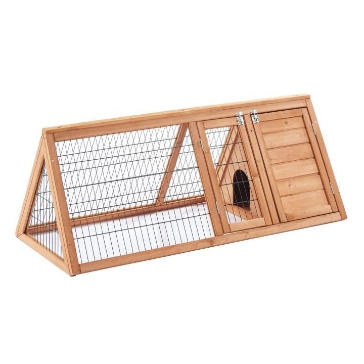 Clapier en sapin Cosie - 118x50x45cm - Bois - Pour lapin