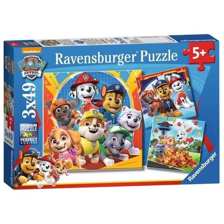Lot de puzzles enfant Pat'Patrouille - Ravensburger - 3x49 pieces - Pr