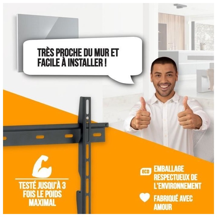 Support Mural TV NANOOK - Ultra Plat - 32-55 Pouces - pour télés LCD