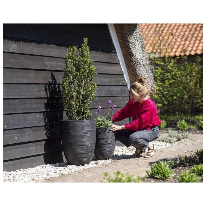 Vase élégant bas - CAPI EUROPE - RIB NL - 46 x 58 cm - Noir