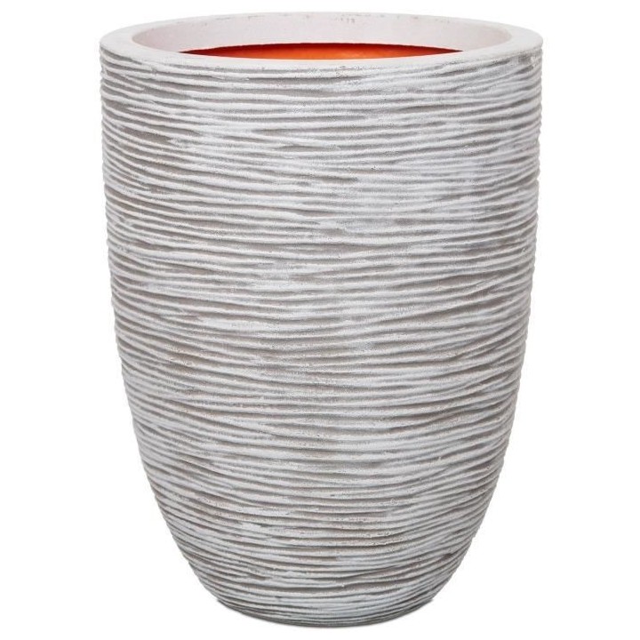 Pot de fleur élégant bas - CAPI EUROPE - RIB NL - 46 x 58 cm - Ivoir