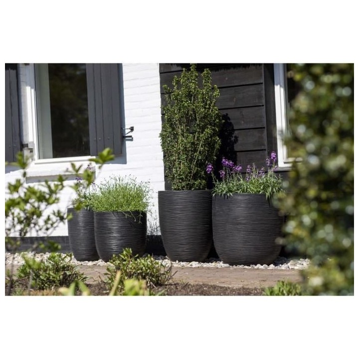 Capi Jardiniere Nature Rib 54 x 52 cm Noir KBLR935