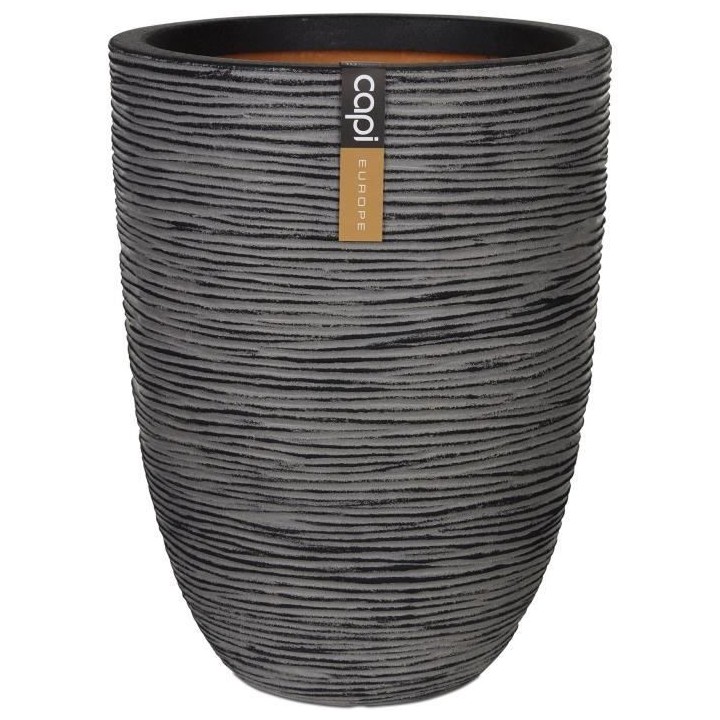 Capi Pot a fleurs Nature Rib élégant bas 46 x 58 cm Anthracite KOFZ7