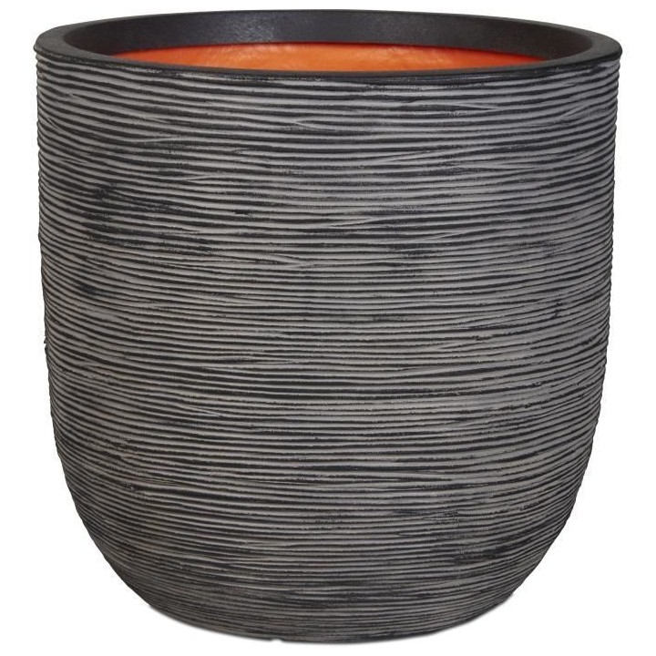 Capi Jardiniere Nature Rib 43 x 41 cm anthracite KOFZ933 424243